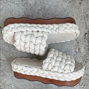 Chloe braided wavy slide sandals